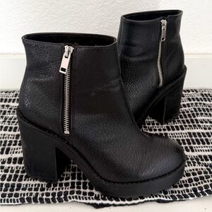 Black Leather Ankle Boots